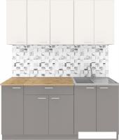 Готовая кухня Агута Альфа 1.7 (глиняный серый/сатин/дуб бунратти)