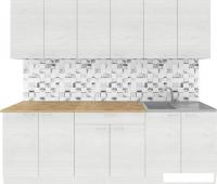 Готовая кухня Агута Альфа 2.4 (скандинавское дерево/скандинавское дерево/дуб бунратти)