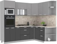 Готовая кухня Интерлиния Мила Лайт 1.68x2.4 правая (серебристый/антрацит/малага)