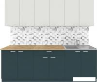 Готовая кухня Агута Альфа 2.4 (бензин/холодный серый/дуб бунратти)