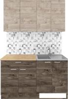 Готовая кухня Агута Альфа 1.4 (дуб эспрессо/дуб винтажный/дуб бунратти)