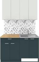 Готовая кухня Агута Альфа 1.2 (бензин/холодный серый/дуб бунратти)