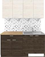 Готовая кухня Агута Альфа 1.6 (дуб темный/дуб светлый/дуб бунратти)