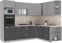 Готовая кухня Интерлиния Мила Лайт 1.88x2.6 правая (серебристый/антрацит/малага)