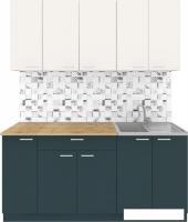 Готовая кухня Агута Альфа 1.7 (бензин/сатин/дуб бунратти)