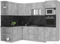 Готовая кухня Интерлиния Мила Лайт 1.68x2.6 левая (бетон/бетон/кастилло темный)