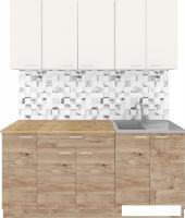 Готовая кухня Агута Альфа 1.7 (дуб золотой/сатин/дуб бунратти)