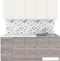 Готовая кухня Агута Альфа 2.0 (дуб пепельный/сатин/этория)