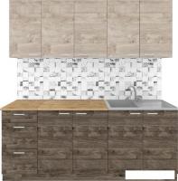 Готовая кухня Агута Альфа 2.0 (дуб эспрессо/дуб винтажный/дуб бунратти)