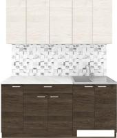 Готовая кухня Агута Альфа 1.7 (дуб темный/дуб светлый/опал светлый)