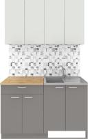 Готовая кухня Агута Альфа 1.2 (глиняный серый/холодный серый/дуб бунратти)