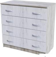 Комод Стендмебель Бася КМ-554-М (дуб крафт белый/дуб крафт серый)