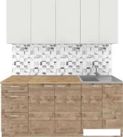 Готовая кухня Агута Альфа 1.8 (дуб золотой/холодный серый/дуб бунратти)