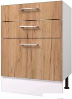 Шкаф напольный Горизонт Европа 60 3 ящика (золотой крафт)