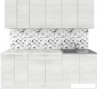 Готовая кухня Агута Альфа 2.2 (скандинавское дерево/скандинавское дерево/опал светлый)