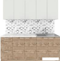 Готовая кухня Агута Альфа 2.0 (дуб золотой/холодный серый/опал светлый)