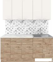 Готовая кухня Агута Альфа 1.7 (дуб золотой/сатин/этория)