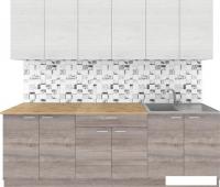 Готовая кухня Агута Альфа 2.4 (дуб пепельный/скандинавское дерево/дуб бунратти)