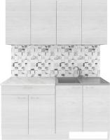 Готовая кухня Агута Альфа 1.6 (скандинавское дерево/скандинавское дерево/опал светлый)