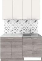 Готовая кухня Агута Альфа 1.4 (дуб пепельный/сатин/этория)