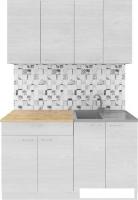 Готовая кухня Агута Альфа 1.4 (скандинавское дерево/скандинавское дерево/дуб бунратти)