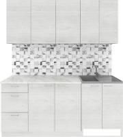 Готовая кухня Агута Альфа 1.8 (скандинавское дерево/скандинавское дерево/опал светлый)