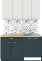 Готовая кухня Агута Альфа 1.4 (бензин/холодный серый/дуб бунратти)