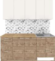 Готовая кухня Агута Альфа 1.8 (дуб золотой/сатин/дуб бунратти)