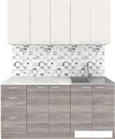 Готовая кухня Агута Альфа 1.6/60 (дуб пепельный/сатин/опал светлый)