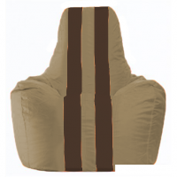 Кресло-мешок Flagman Спортинг С1.1-146 (бежевый/коричневый)