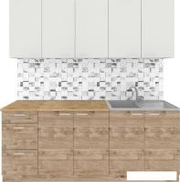 Готовая кухня Агута Альфа 2.0 (дуб золотой/холодный серый/дуб бунратти)