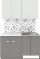 Готовая кухня Агута Альфа 1.4 (глиняный серый/холодный серый/этория)