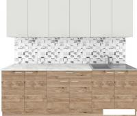 Готовая кухня Агута Альфа 2.4 (дуб золотой/холодный серый/этория)