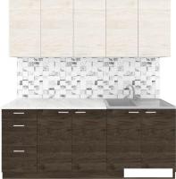 Готовая кухня Агута Альфа 2.0 (дуб темный/дуб светлый/этория)