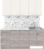 Готовая кухня Агута Альфа 1.8 (дуб пепельный/сатин/опал светлый)