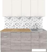 Готовая кухня Агута Альфа 1.8 (дуб пепельный/сатин/дуб бунратти)