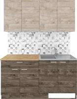 Готовая кухня Агута Альфа 1.6 (дуб эспрессо/дуб винтажный/дуб бунратти)