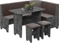 Обеденная группа Трия Техас исп. 1 (ателье темный/экокожа коричневый)
