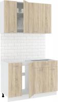 Готовая кухня Кортекс-мебель Корнелия Лира-лайт км.02460 1.2 м без столешницы (дуб сонома)
