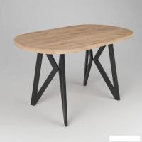 Кухонный стол Дабер 014 С14.13.2.2 (опора металл черный/дуб крафт золото)