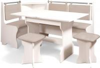 Обеденная группа Анмикс ЛДСП с кухонным уголком (бодега/кожзам капучино)