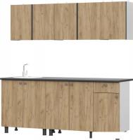 Готовая кухня NN мебель КГ-1 2000 (белый/дуб золотой/черный)