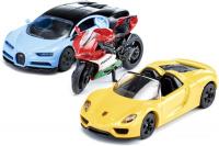 Набор Siku Porsche 918 Spyder и Bugatti Chiron и Ducati 1299 Panigale 6313