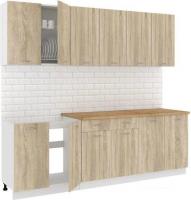 Готовая кухня Кортекс-мебель Корнелия Лира-лайт 2.4м (дуб сонома/дуб бунратти)