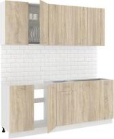 Готовая кухня Кортекс-мебель Корнелия Лира-лайт 2.0м без столешницы (дуб сонома)