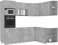 Готовая кухня Интерлиния Мила Лайт 1.68x2.4 правая без столешницы (бетон)