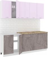 Готовая кухня Кортекс-мебель Корнелия Лира-лайт 2.1м (сирень/оникс/мадрид)