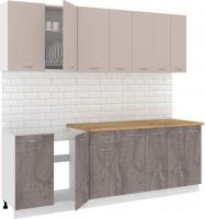 Готовая кухня Кортекс-мебель Корнелия Лира-лайт 2.3м (капучино/оникс/дуб бунратти)