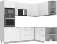 Готовая кухня Интерлиния Мила Лайт 1.68x2.4 правая без столешницы (белый платинум)