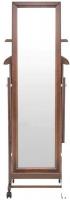 Стойка для одежды Мебелик с зеркалом на колесах В 24Н (средне-коричневый)